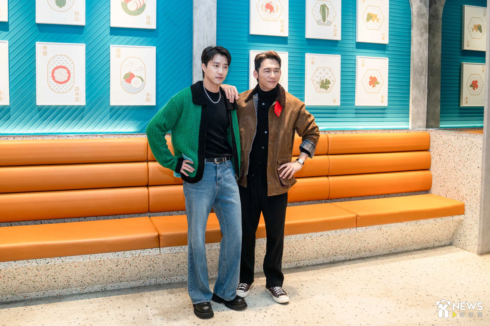 元老班底江宏傑和温昇豪今（17）天出席媒體聯訪活動。范修語攝