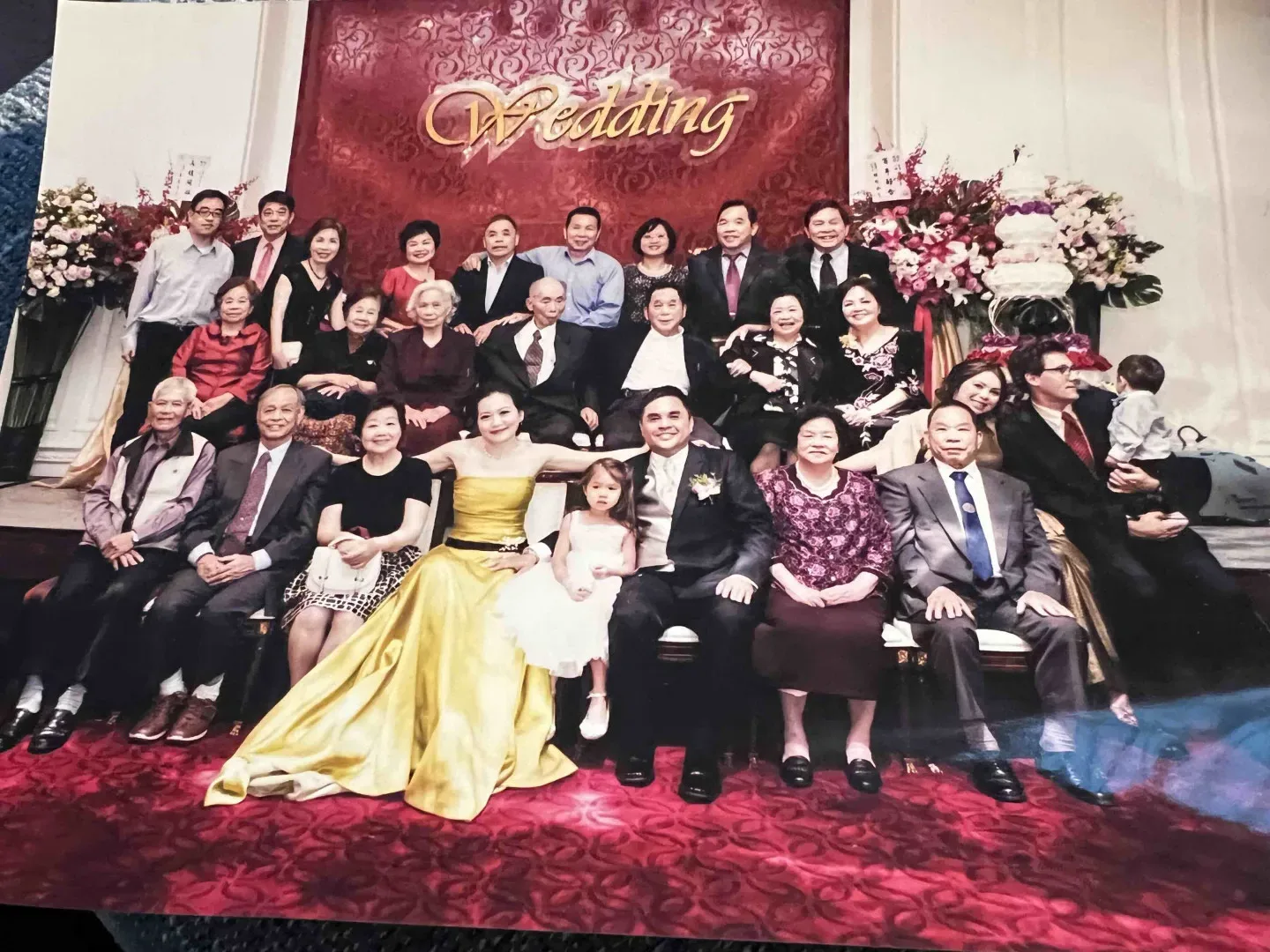 張永西為女兒在101舉辦婚禮，所有兄弟姐妹都參與了。張永西提供