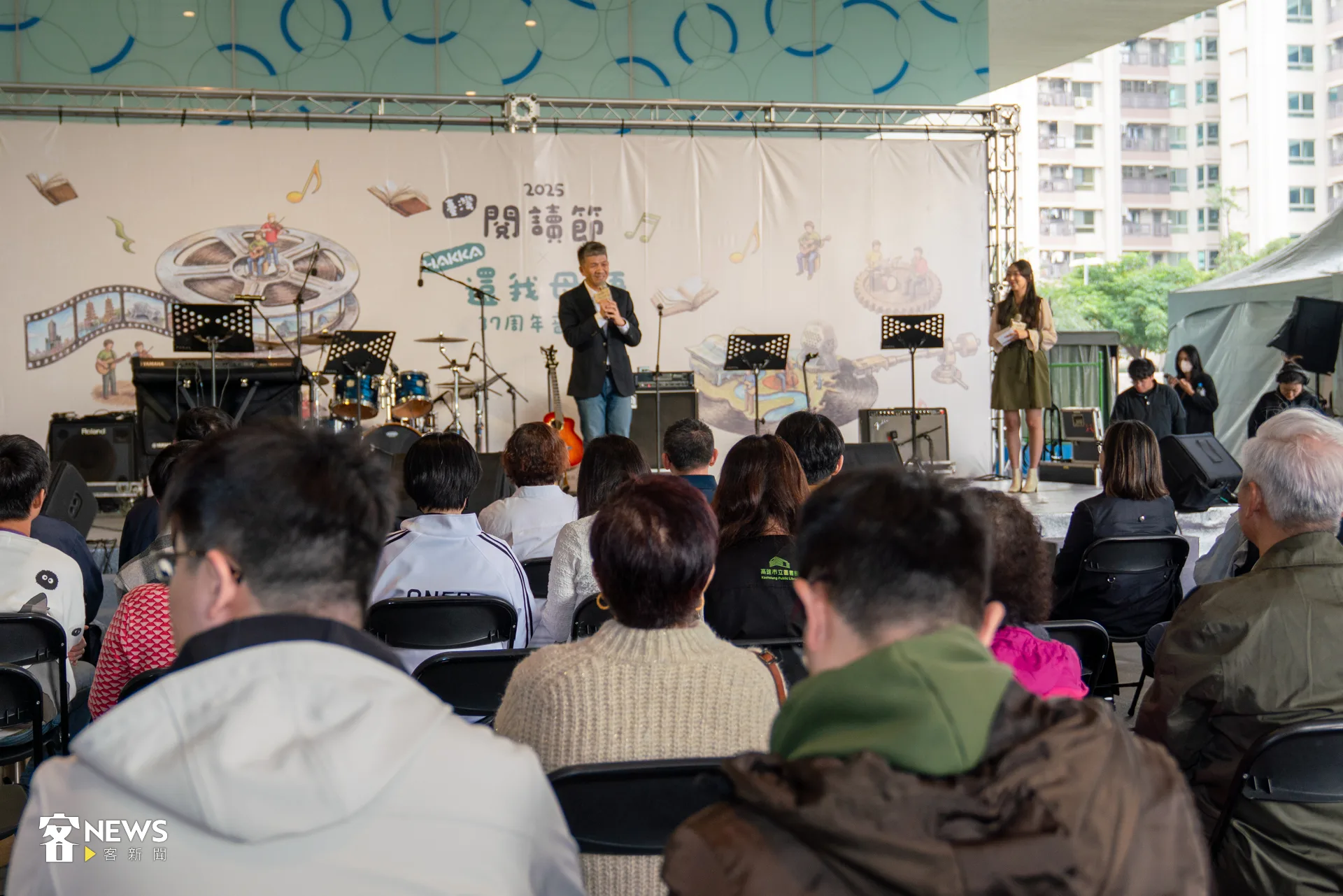 客傳會總經理、講客廣播電臺臺長莊勝鴻表示，每年1228「全國客家日」都會舉辦「還我母語音樂會」，希望讓都會區民眾和客家族群了解母語的重要性。洪藝晅攝