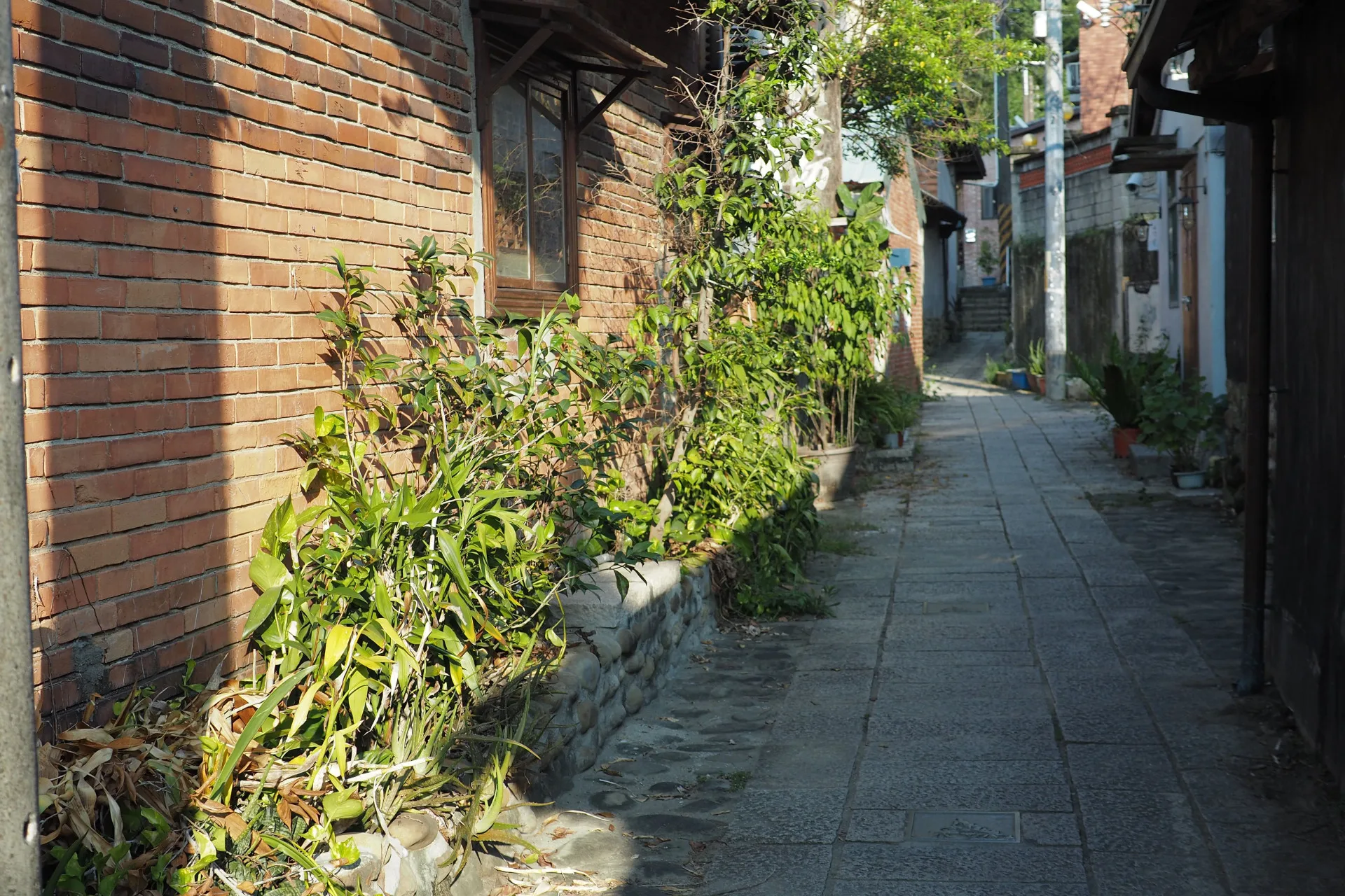 北埔老街的紅磚古街