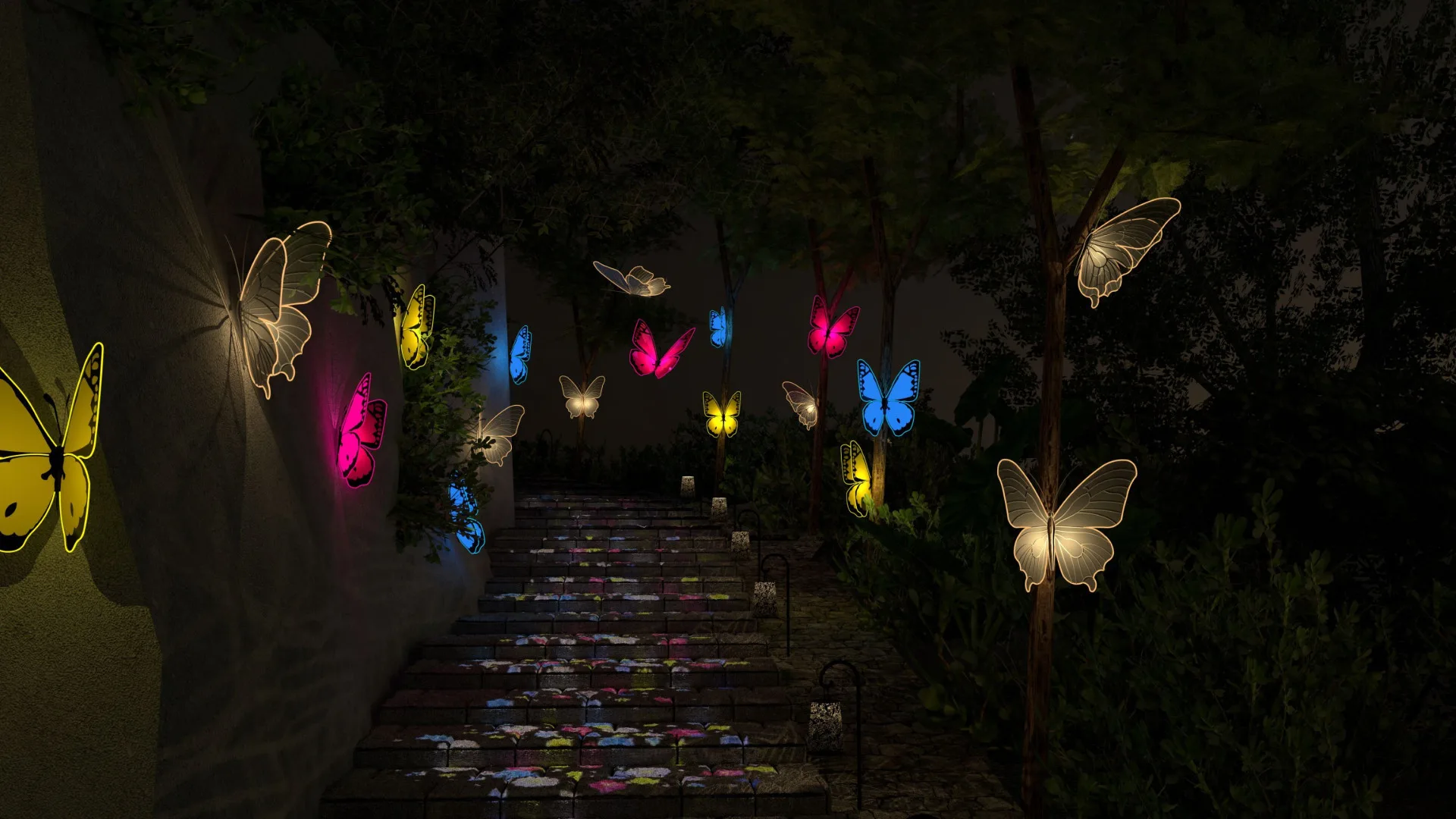 屏東奇幻大津活動自2月3日至3月4日，每晚5時至9時於高樹大津瀑布登場。屏東縣政府提供