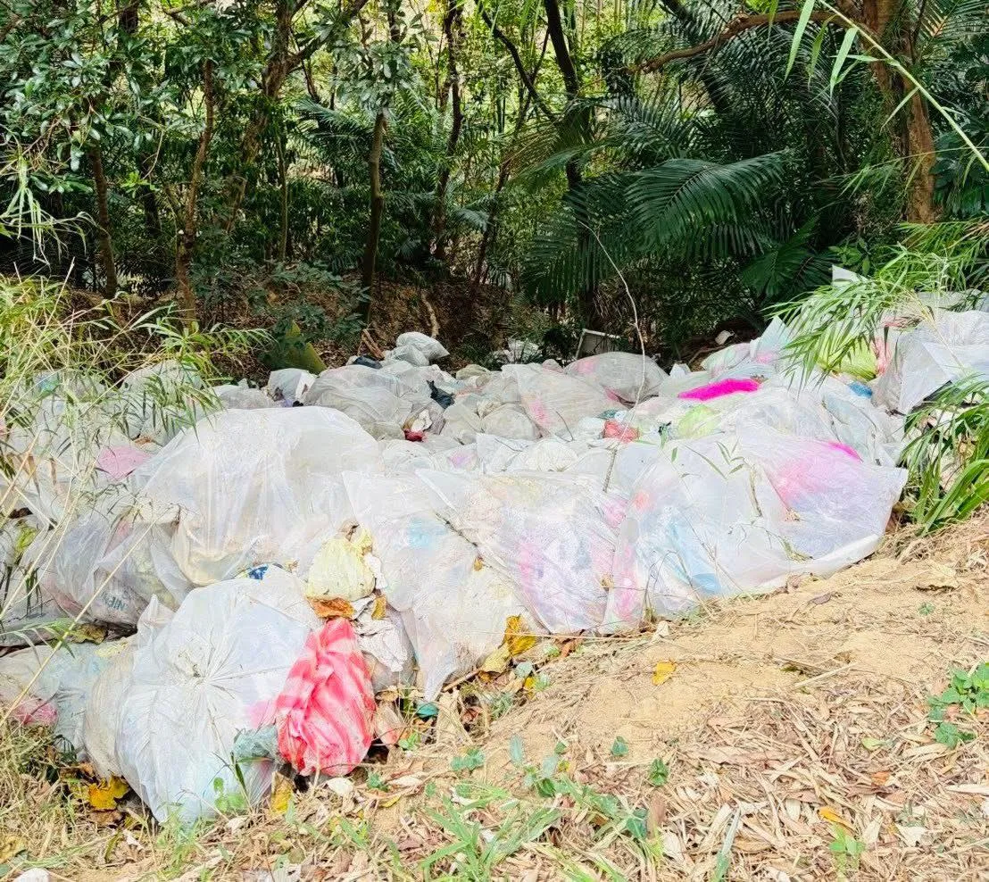 苗栗三灣遭不法廠商違規傾倒40公噸垃圾。翻攝陳光軒FB