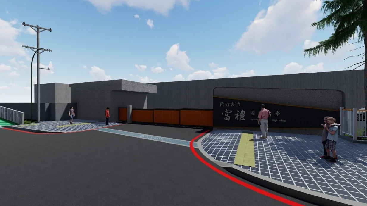 新竹市香山區富禮國中通學步道完工模擬圖。新竹市政府提供
