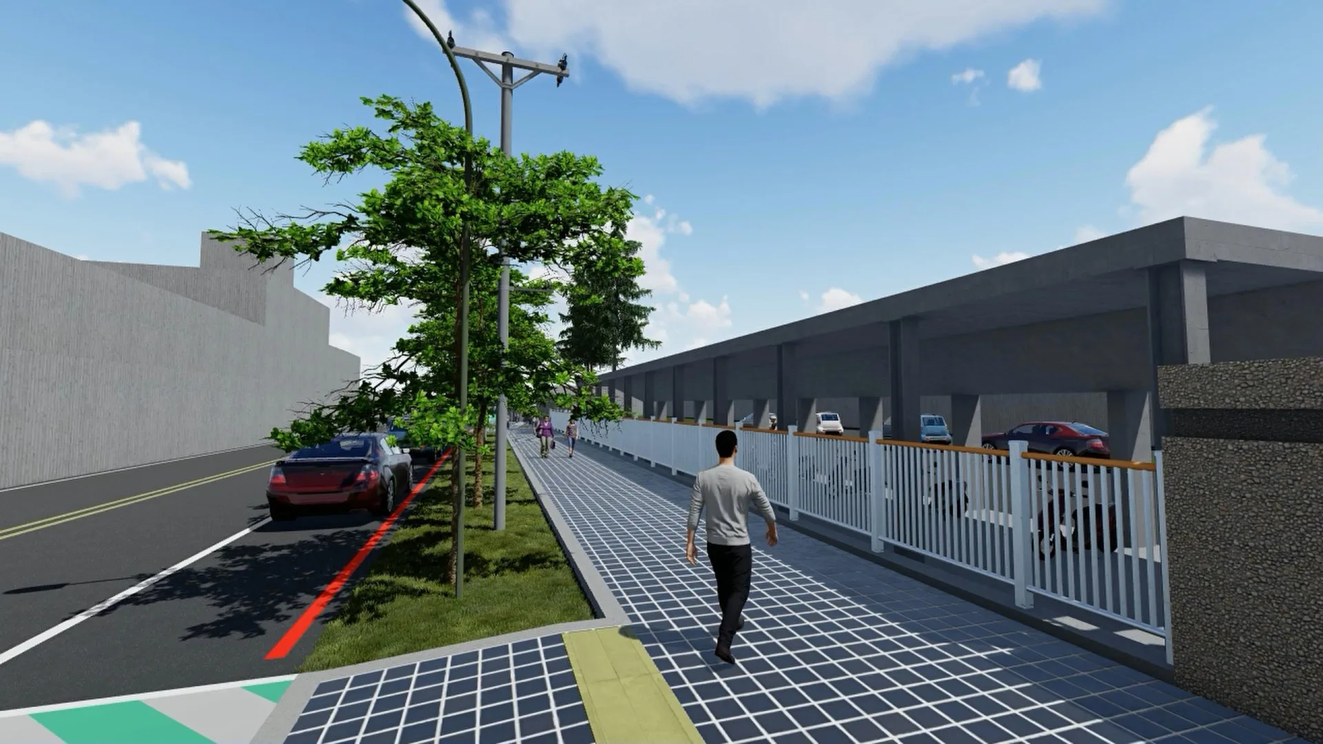 新竹市香山區富禮國中通學步道完工模擬圖。新竹市政府提供