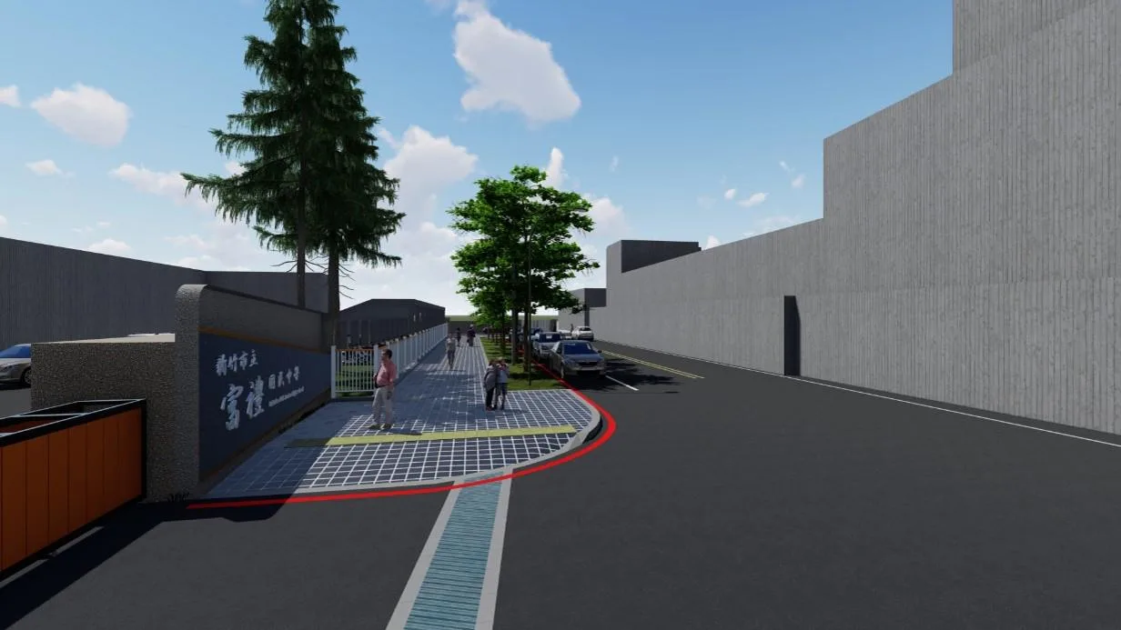 新竹市香山區富禮國中通學步道完工模擬圖。新竹市政府提供