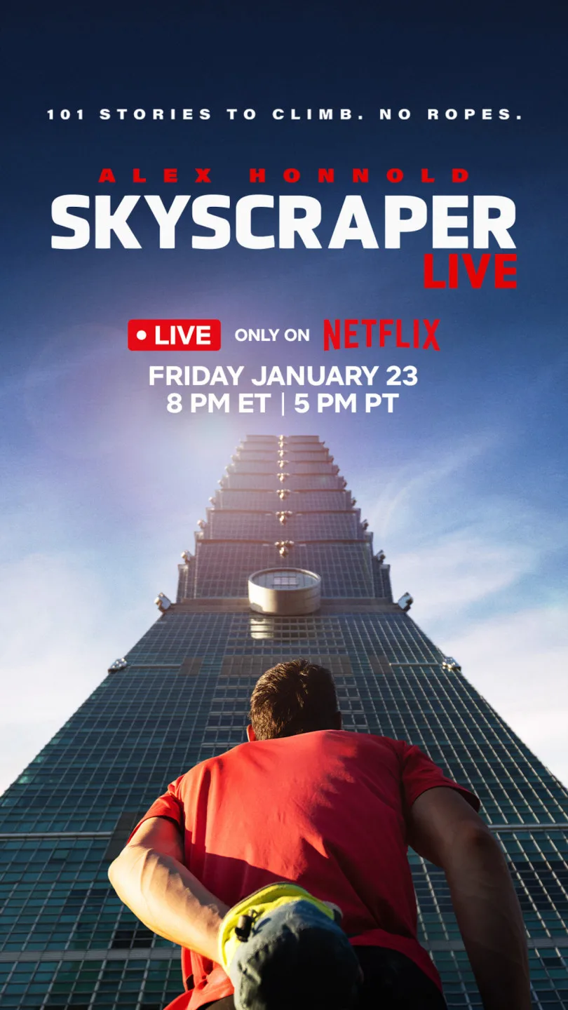 Netflix將全程直播霍諾德徒手攀爬台北101大樓