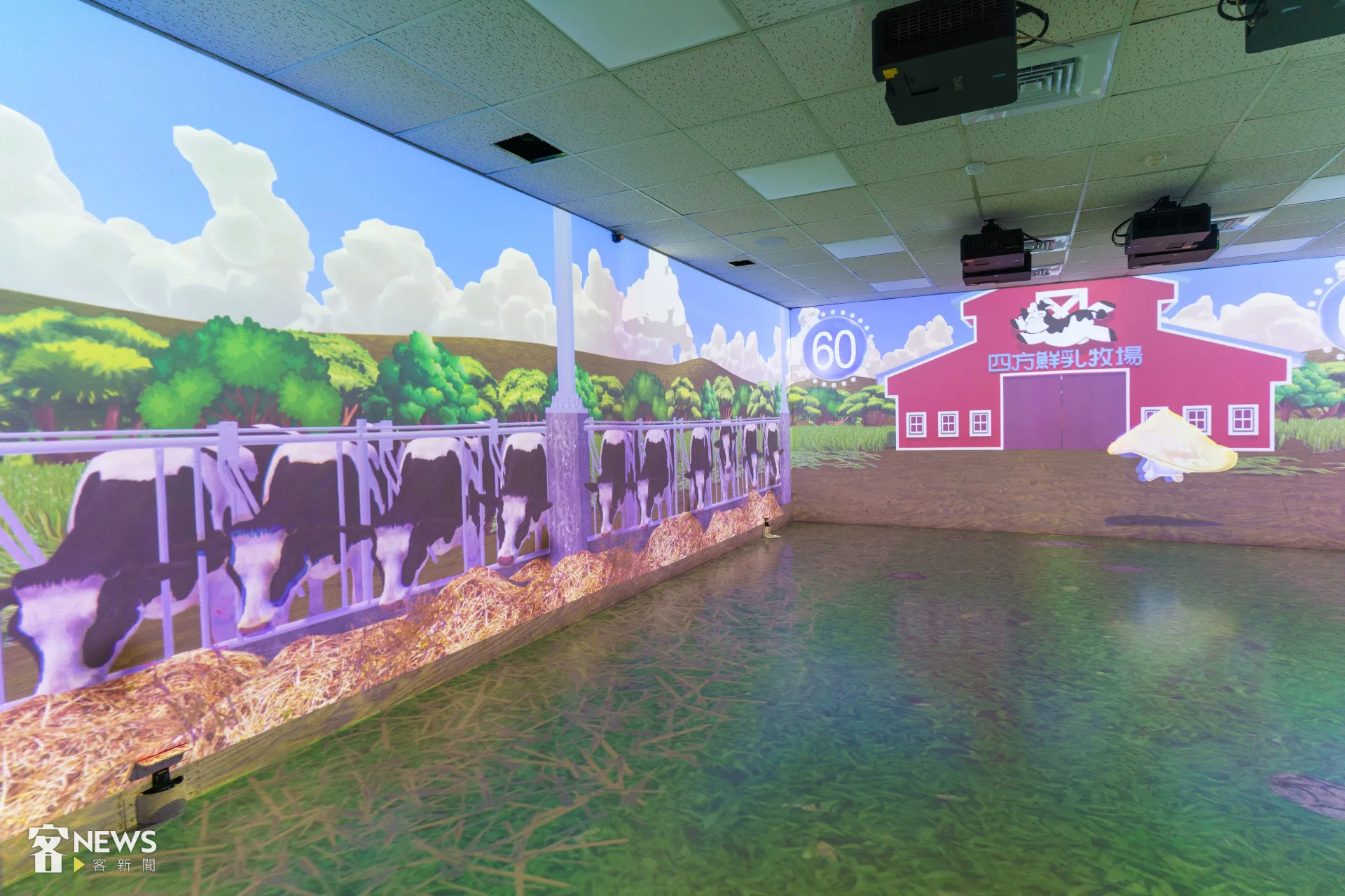 四方鮮乳酪故事館沉浸式劇場體驗,可以跟著「小乳滴」一起體驗酪農的一天。李台源攝