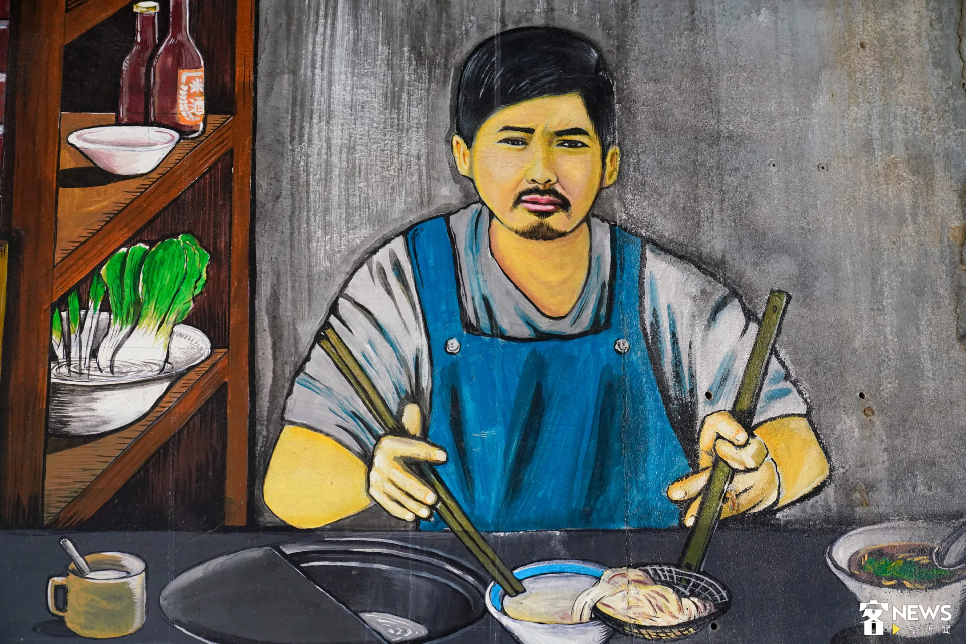 牆上也見到熟悉的人影,攝影記者大喊「是發哥(周潤發)!」朱愷元攝