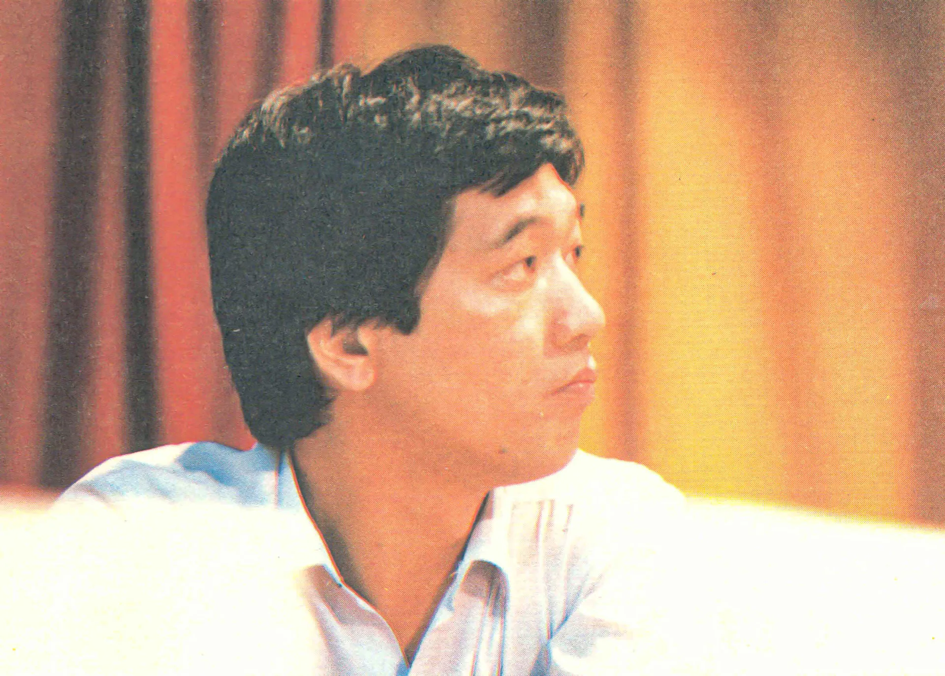 陳文和在「客家人在台灣的政治角色及定位」座談會中擔任媒體提問人。1987，台北耕莘文教院，楊國鑫攝