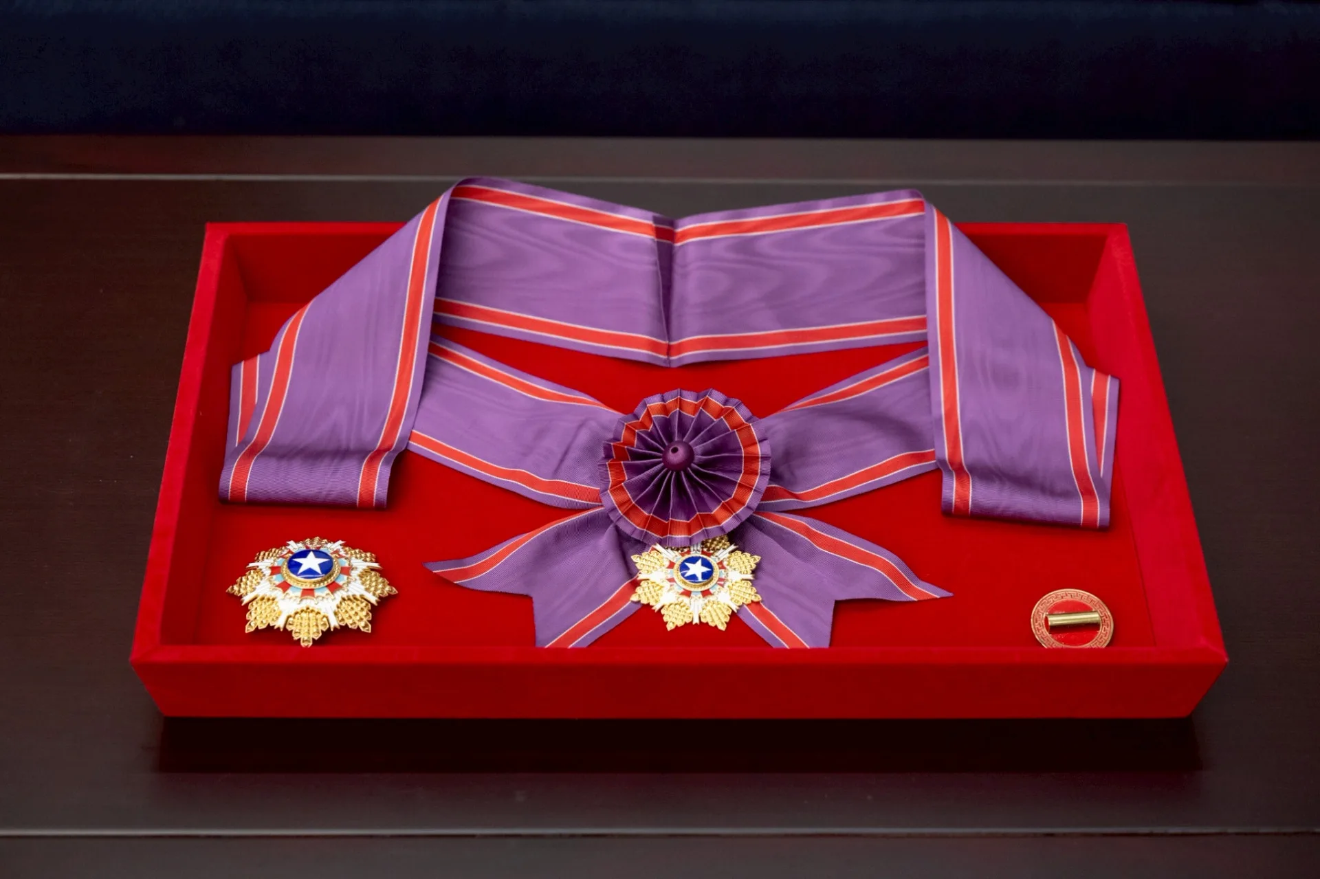 王貞治被授予「一等景星勳章」。總統府提供