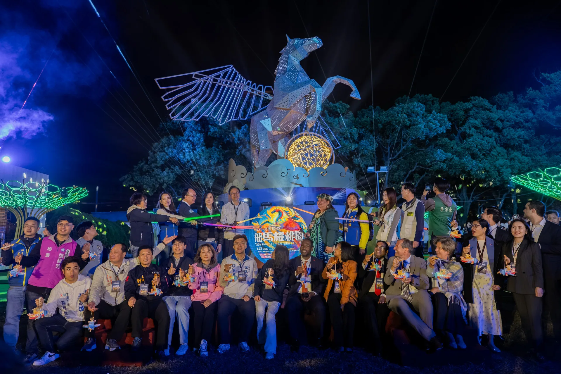 2026桃園燈會展出,全台最大金屬機械飛馬主燈。