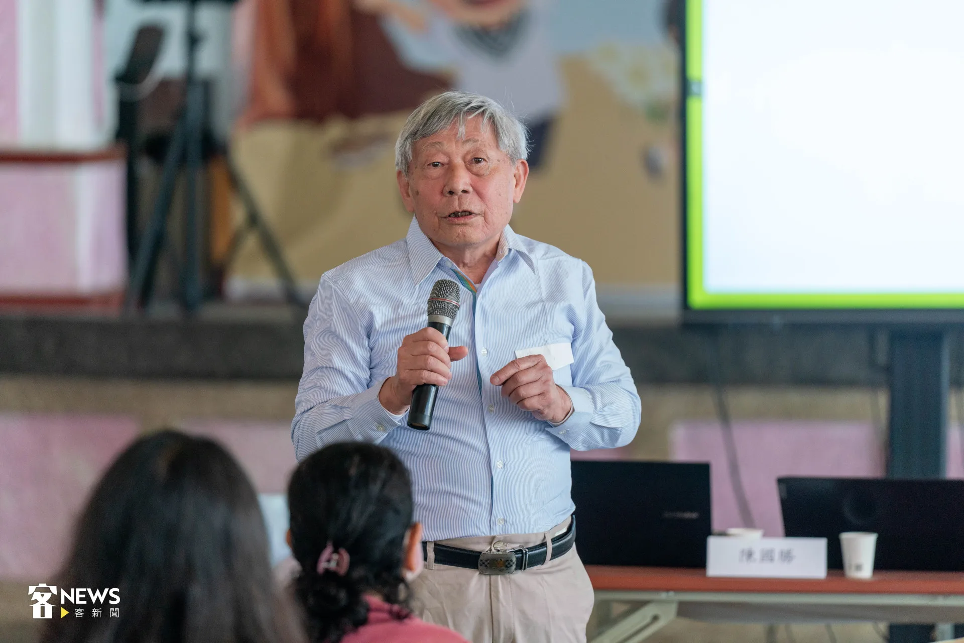 日治時期美濃街長林恩貴的孫子林嶸汎現身說法，分享其父林享朋和河村褥的跨國師生情誼。范修語攝