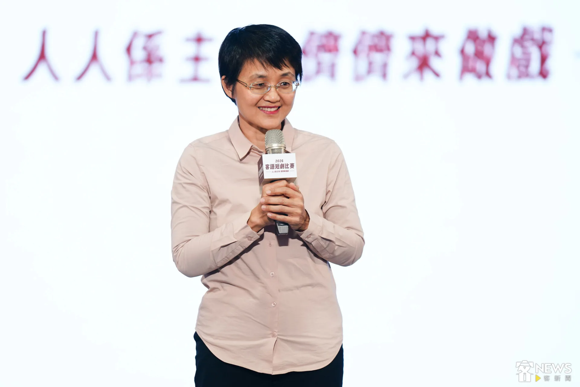 古秀妃指出,每個人都可以是舞台上的主角,希望未來能將客語短劇推廣到社區。朱愷元攝