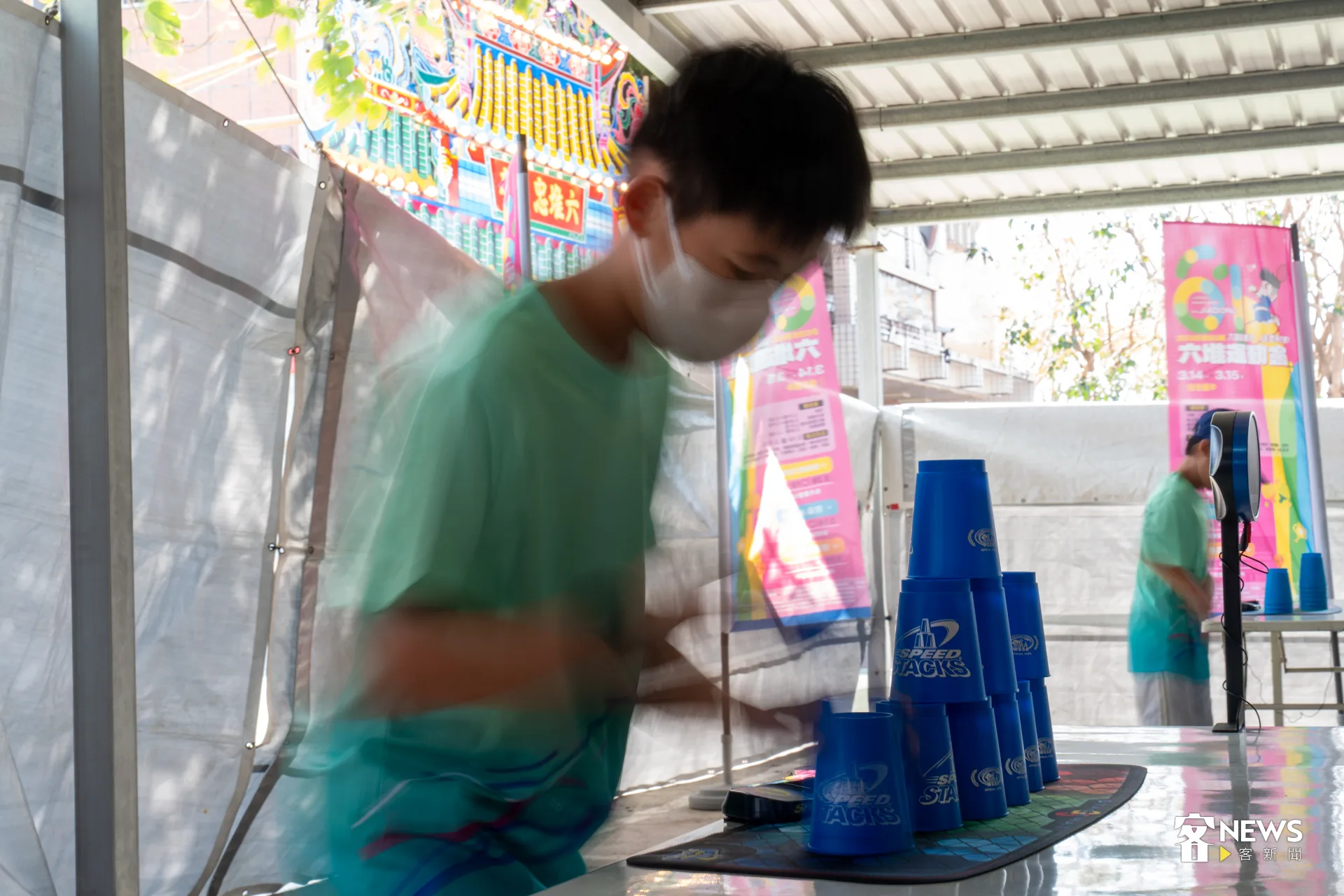 競技疊杯是項新興的個人、團體運動,在台灣有許多學校在深耕、推廣。洪藝晅攝