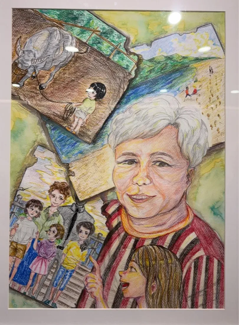 現場展出的高雄女中學生作品「堅毅與犧牲」。客新聞