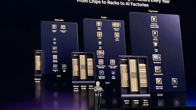 輝達執行長黃仁勳揭GPU技術路線圖，次世代GPU架構Feynman，將整合下一代名為Rosa的CPU以及新一代LPU。中央社