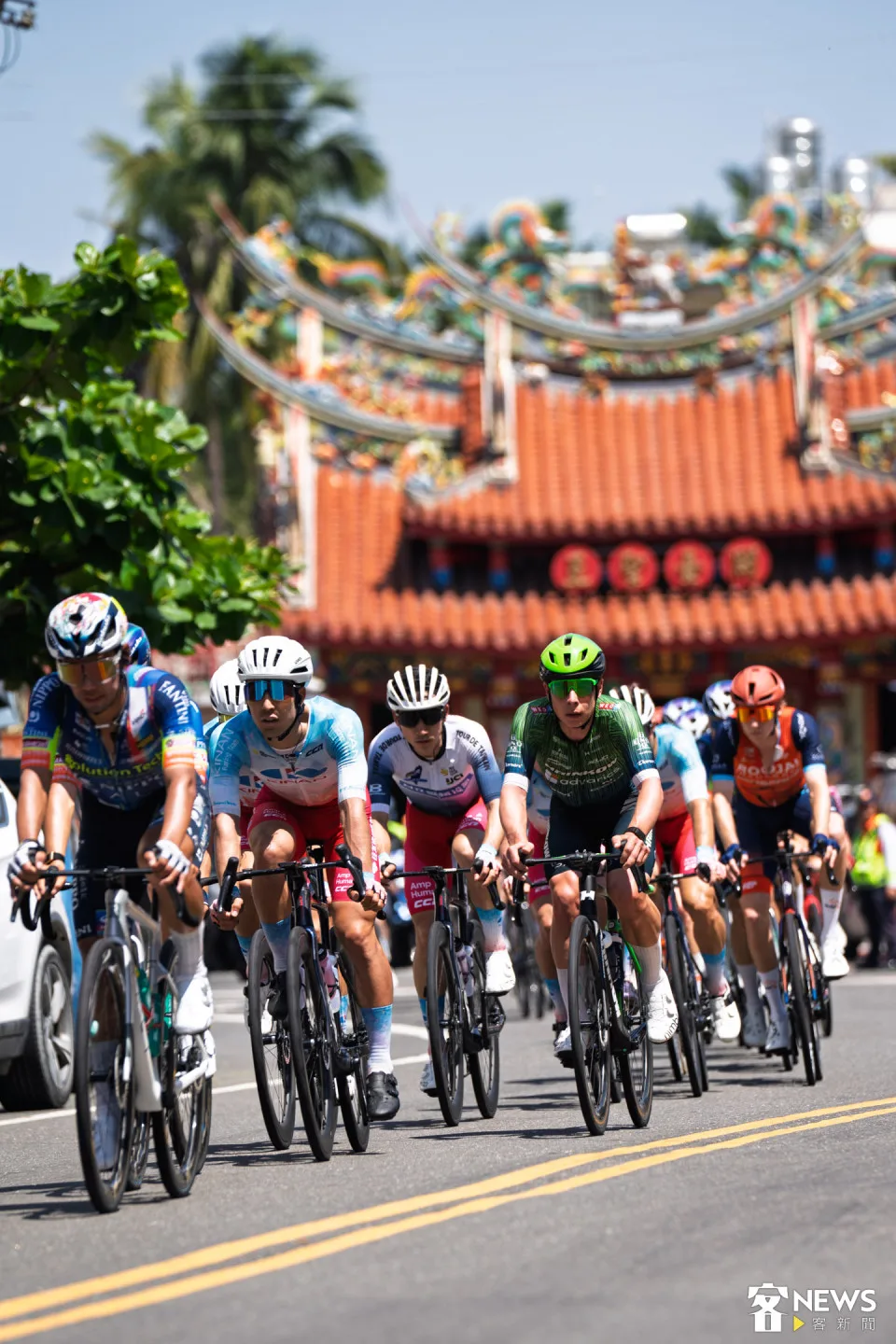 今天賽事來到屏東六堆站，平坦道路讓競爭更激烈。朱愷元攝