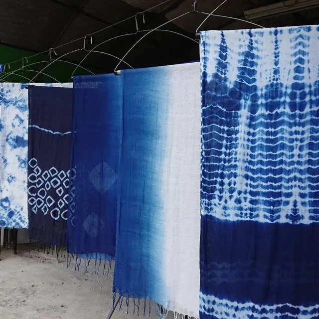 青陽農園藍染成品。觀光署提供