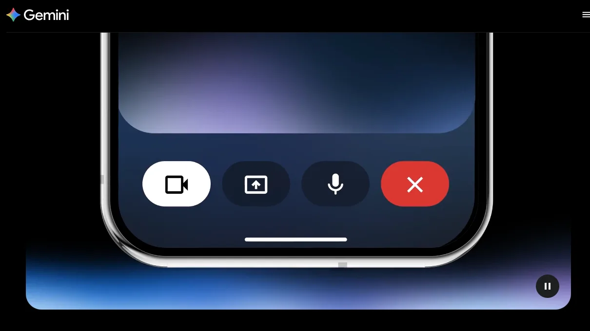 開啟Gemini Live後，點擊左邊的「鏡頭」圖示，就可啟用「所見即搜」的強大功能。翻攝畫面