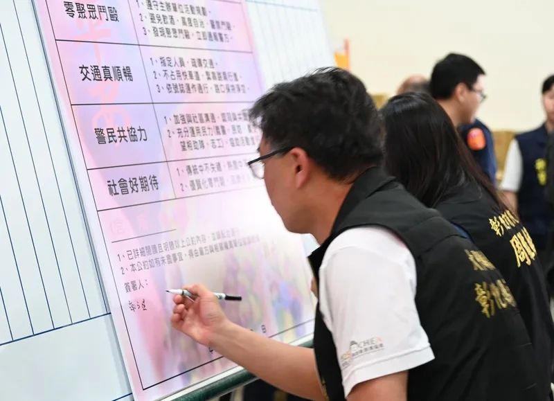 台中市大甲區鎮瀾宮媽祖遶境進香4月17日起駕,估4月18日到彰化市,彰化縣警察局彰化分局29日與宮廟及接轎團體召開協調會,並簽署「優質宮廟文化行動公約」。彰化警分局提供