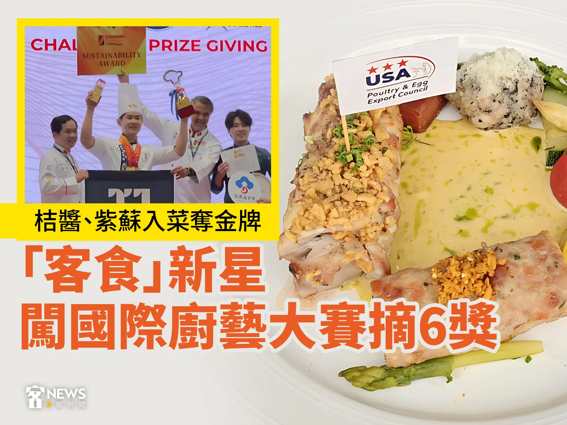 桔醬、紫蘇入菜奪金牌　「客食」新星闖國際廚藝大賽摘6獎