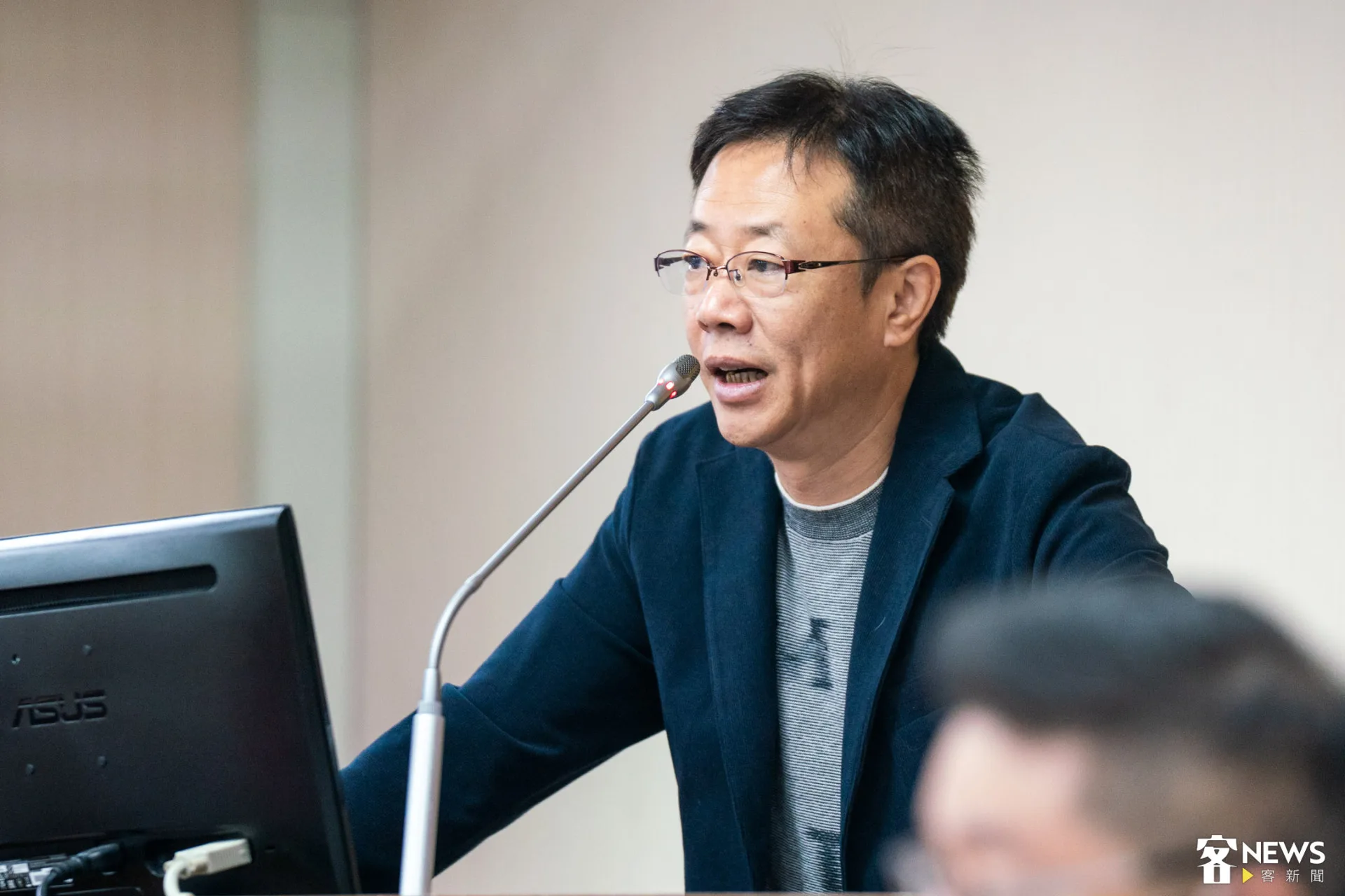 民進黨立委張宏陸也關心客語AI及教學應用問題。朱愷元攝