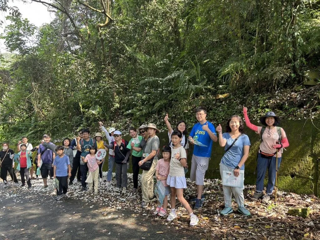 民眾走訪桐花步道。活動資料照，芎林鄉公所提供