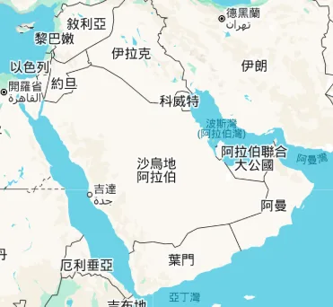 以色列、黎巴嫩、伊朗位置圖