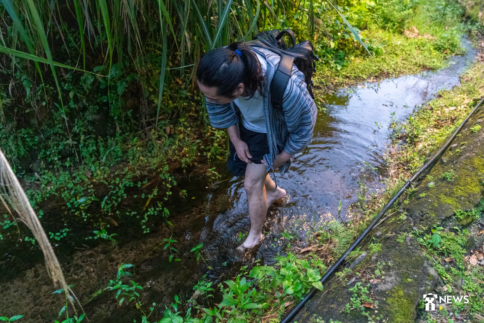 安坑客底小旅行從下午開始一路至夜晚，帶領民眾走入安坑的歷史脈絡。洪藝晅攝