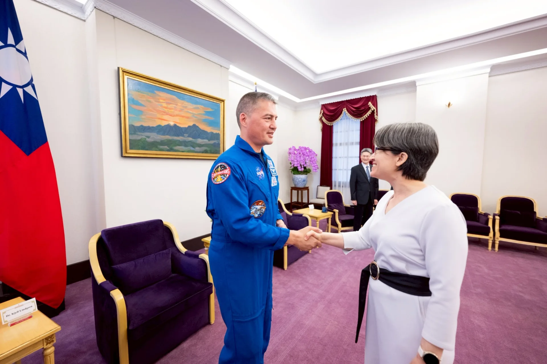 副總統蕭美琴接見NASA太空人林琪兒。總統府提供