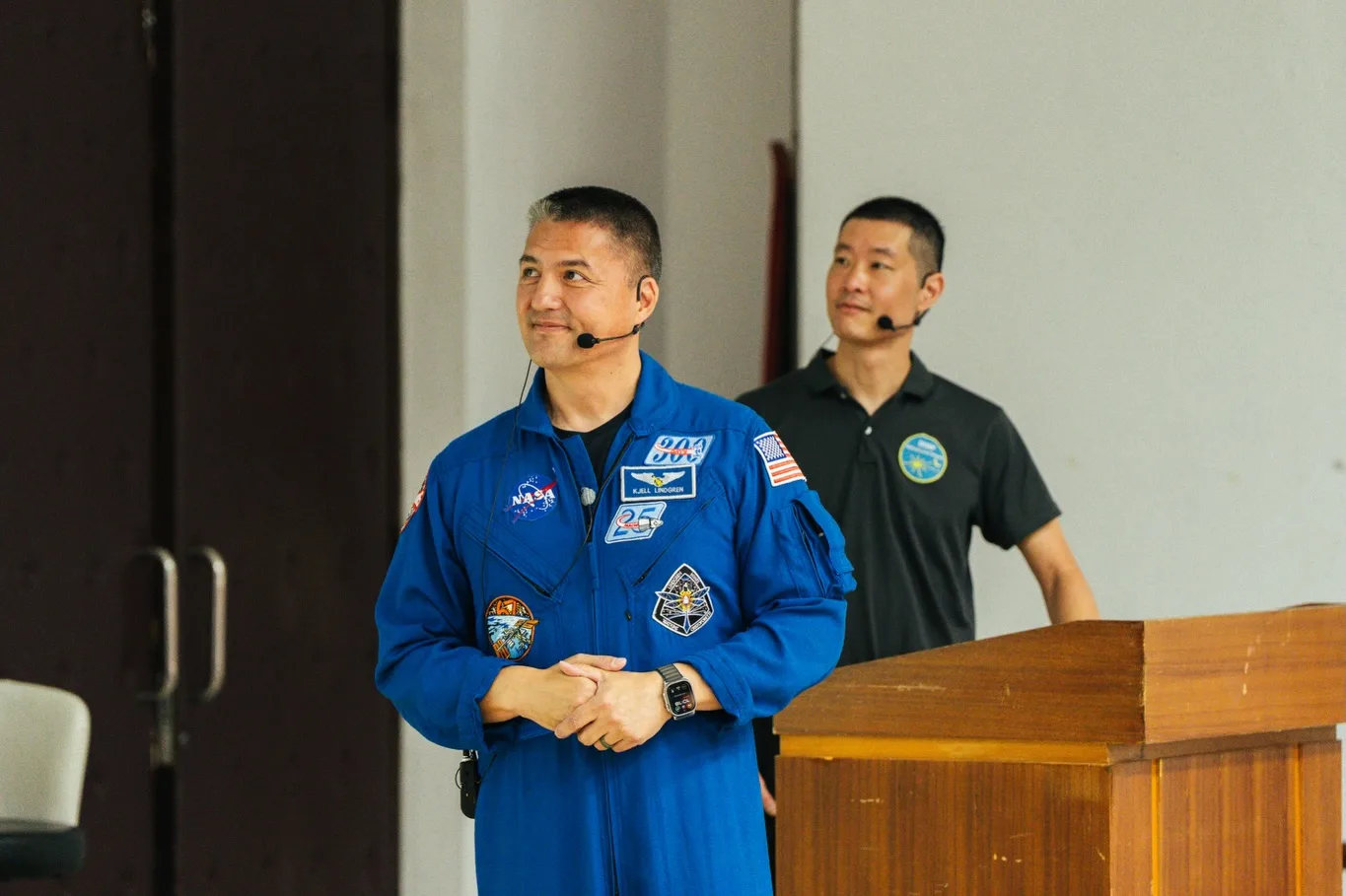 台裔太空人林琪兒到中央大學演講，受到師生熱烈歡迎。AIT提供