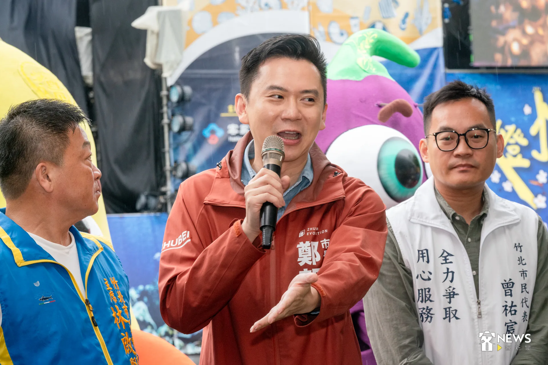 竹北市長鄭朝方特別感謝客委會支持，讓新竹縣的孩子有機會在地欣賞這場高品質的大型劇場演出。洪藝晅攝