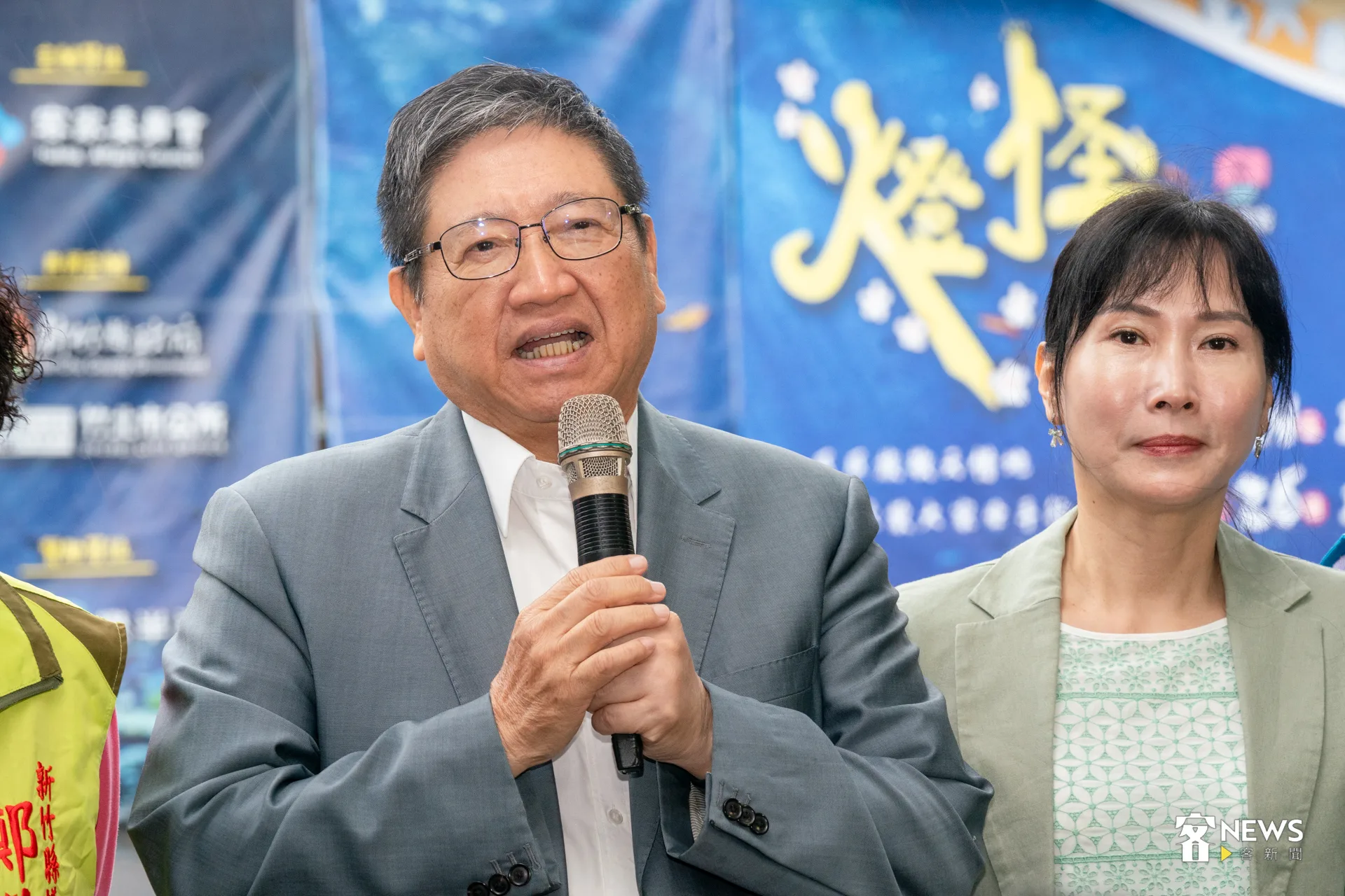 新竹縣長楊文科表示，《燈怪》自去年7月於台北首演後廣受好評，感謝客家委員會支持，讓新竹縣成為全台巡演第六站。洪藝晅攝