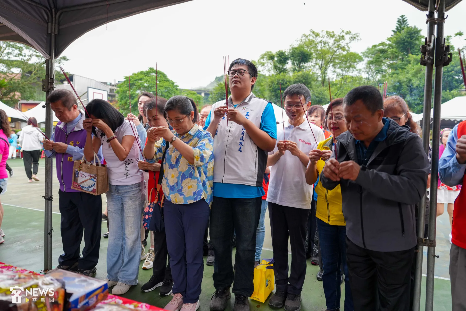 基隆桐花祭「敬天地、重山林」伯公祭儀。李台源攝