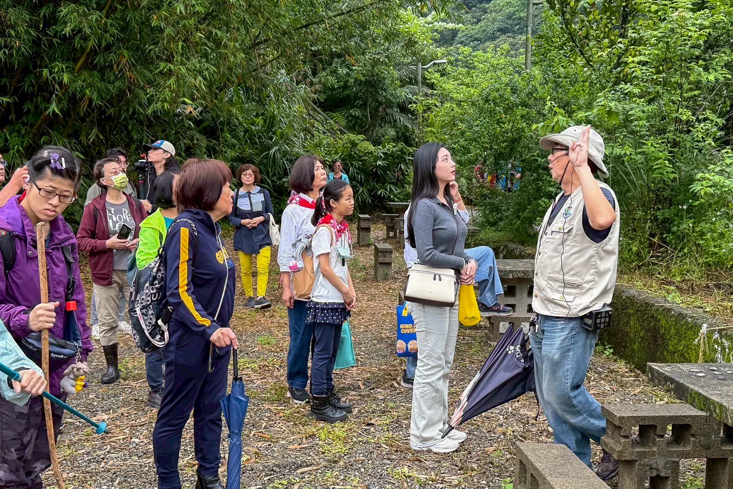 基隆桐花小旅行今天分兩梯次在瑪陵登場。林飛海提供