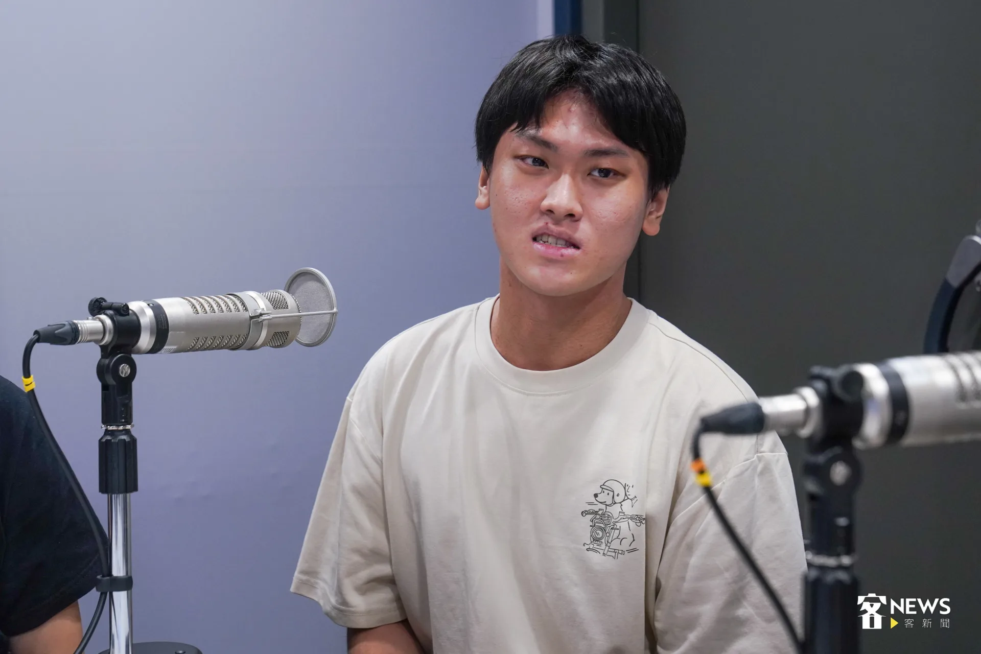 飾演「三山國王」的何冠廷，是團隊裡的大學長，他分享第一次站上舞台的感動。洪藝晅攝