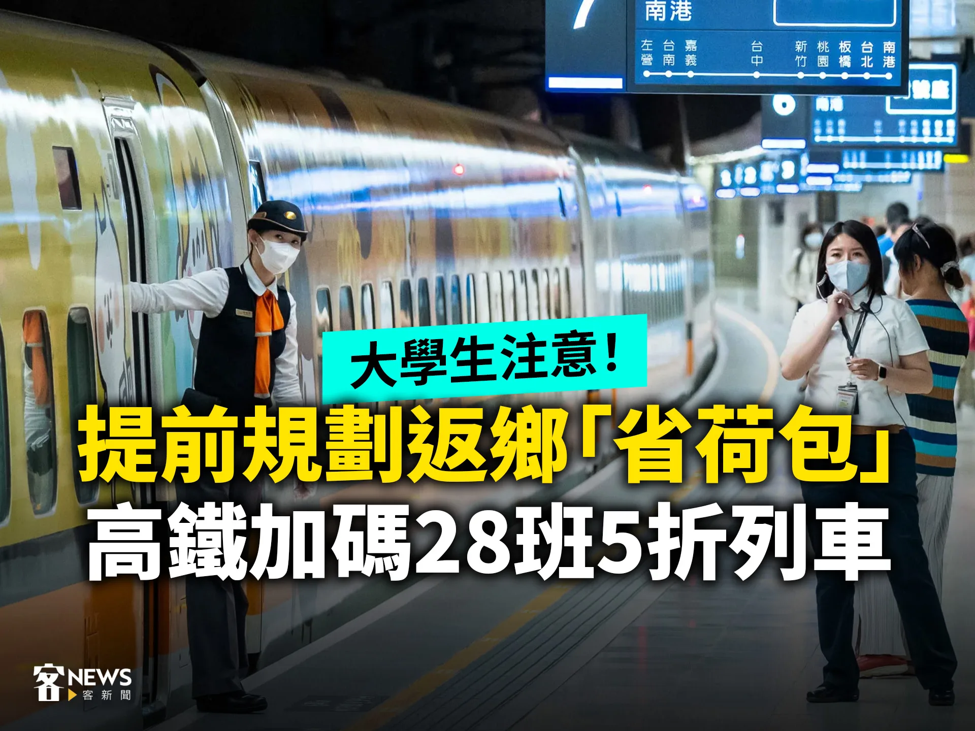 大學生注意！提前規劃返鄉「省荷包」　高鐵加碼28班5折列車